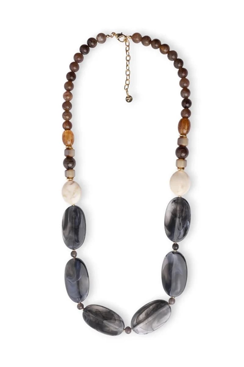 Collana con pietre in acrilico topazio e grigio | MYA ACCESSORIES - 2