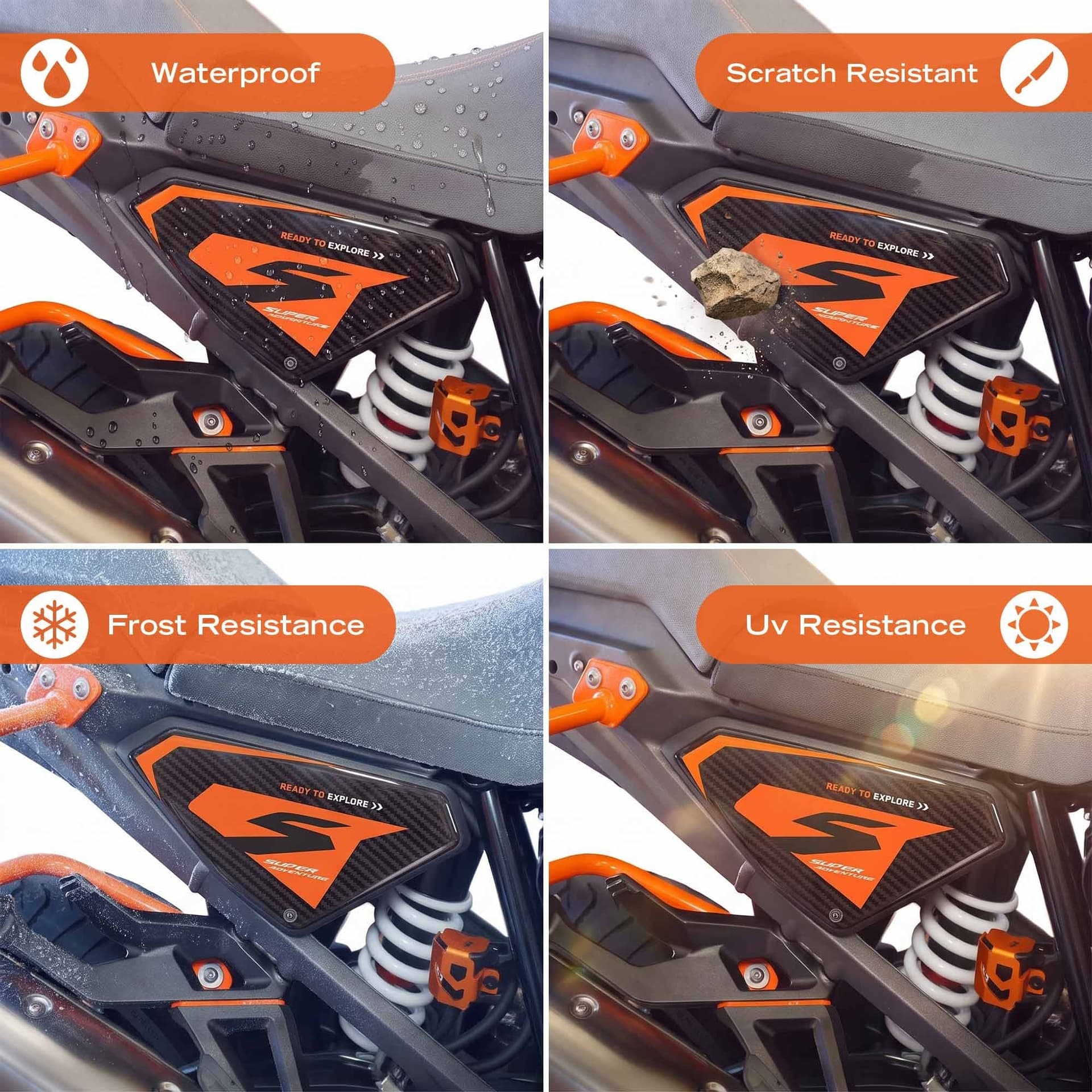Adesivi 3D Sottosella moto compatibile con KTM 1390 Super Adventure S 2026 - 4