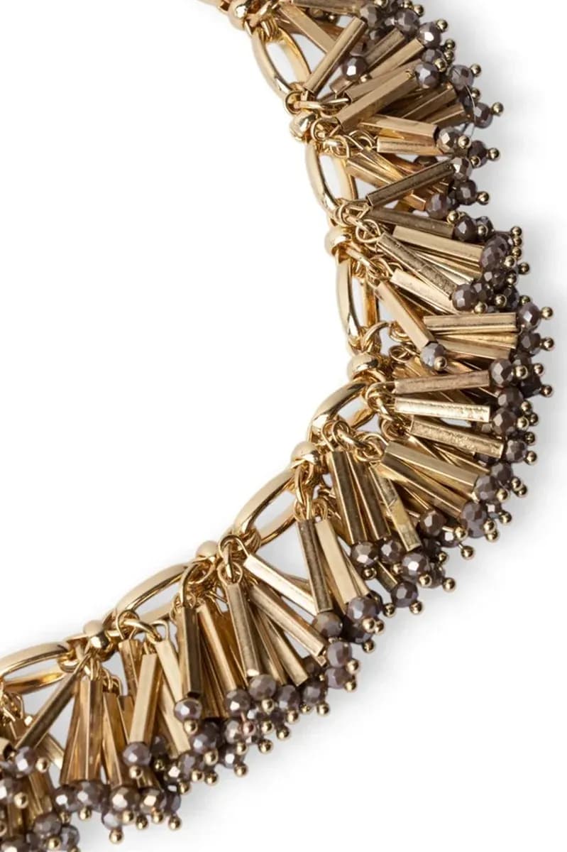 Collana con charms, tubetti in metallo e vetro viola | MYA ACCESSORIES - 3