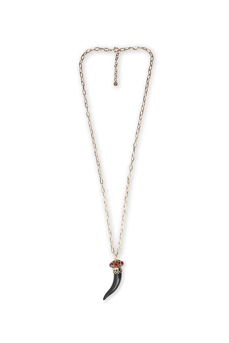 Collana in metallo con pendente a cornetto nero | MYA ACCESSORIES - 2