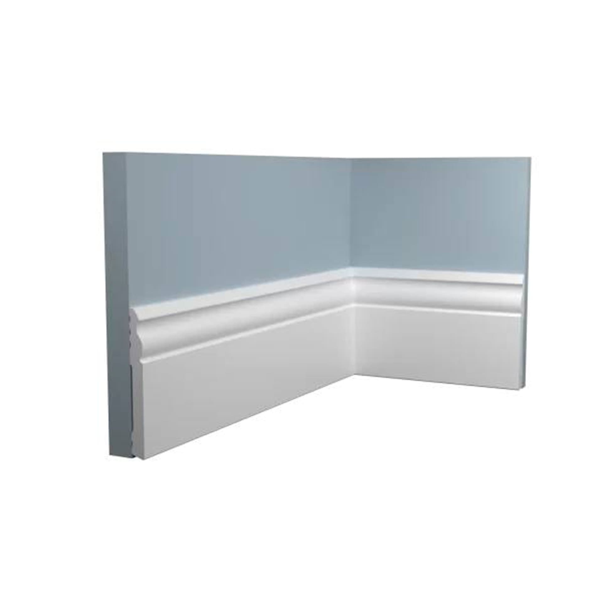 Battiscopa DUCALE bianco basso spessore 100x10mm in POLIMERI - Polistrutturato (prezzo al metro) - 7