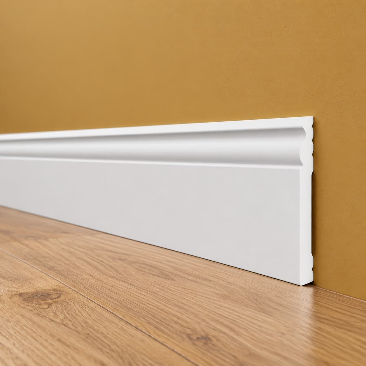 Battiscopa DUCALE bianco basso spessore 100x10mm in POLIMERI - Polistrutturato (prezzo al metro) - 8