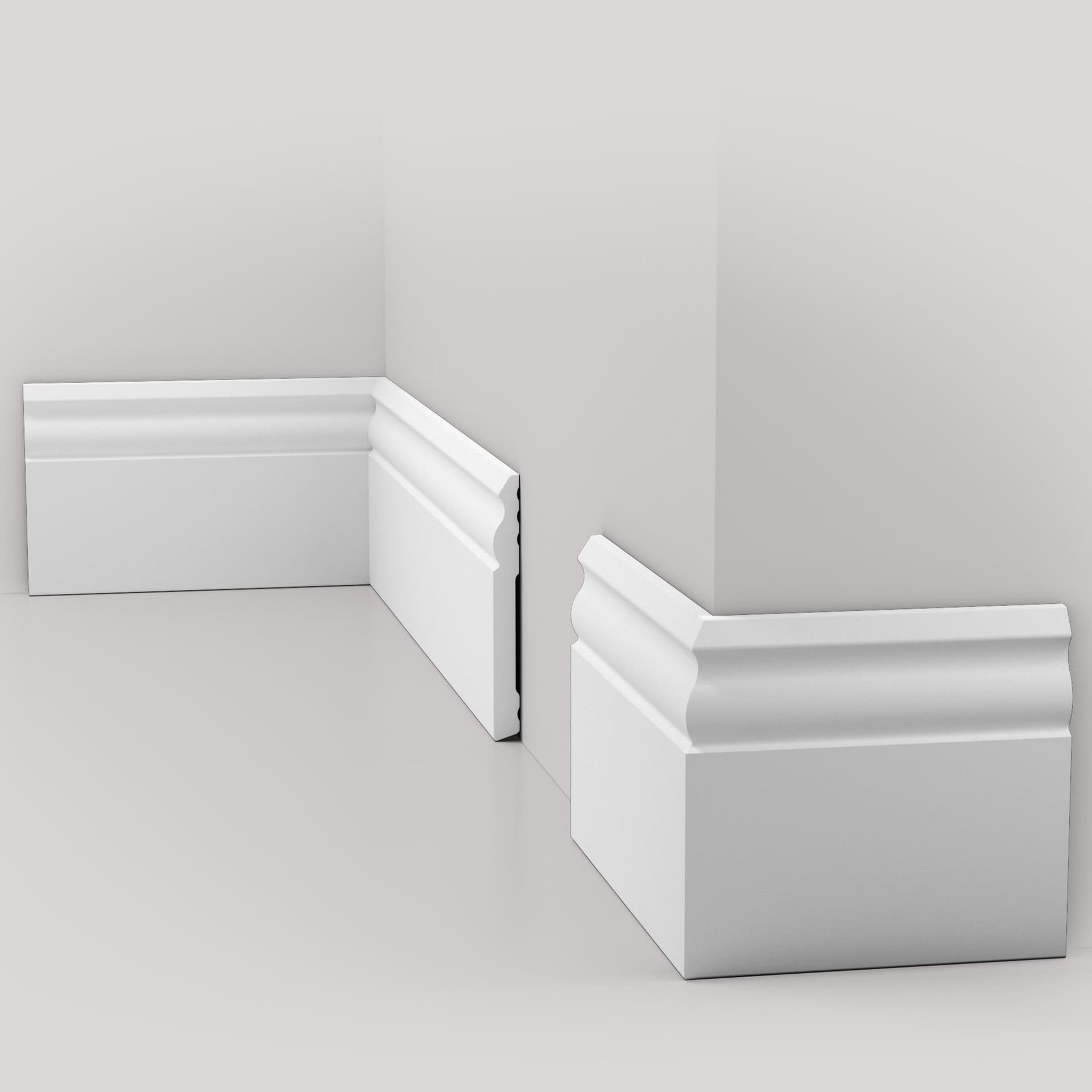 pacco da 108 ML di Battiscopa DUCALE bianco basso spessore 100x10mm in POLIMERI - Polistrutturato - 7