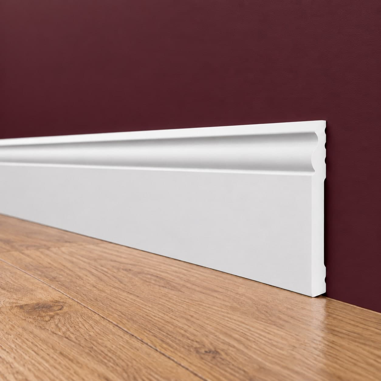 pacco da 132 ML di Battiscopa DUCALE bianco basso spessore 120x10mm in POLIMERI - Polistrutturato - 3