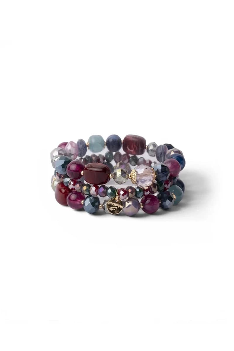 Bracciale elastico a tre fili blu e rosso | MYA ACCESSORIES - 2