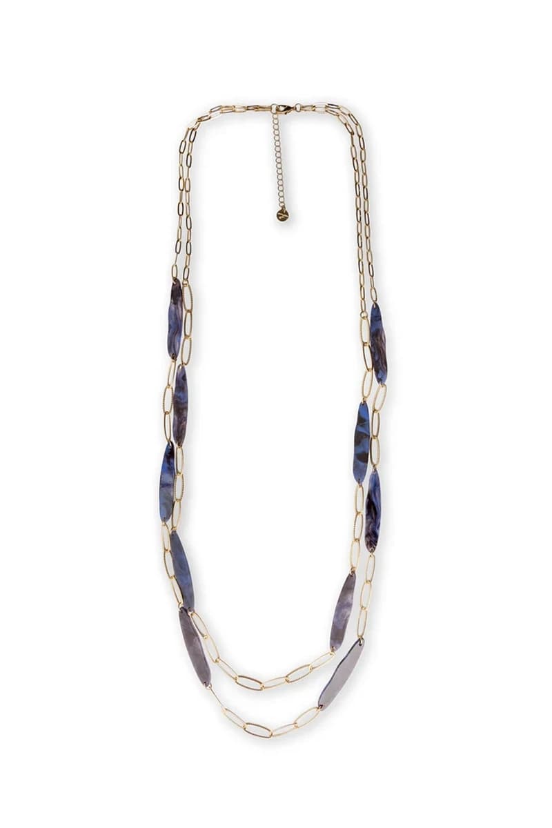 Collana in metallo con elementi in acrilico blu | MYA ACCESSORIES - 2