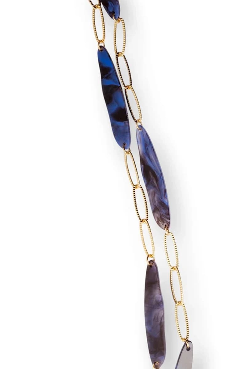Collana in metallo con elementi in acrilico blu | MYA ACCESSORIES - 3