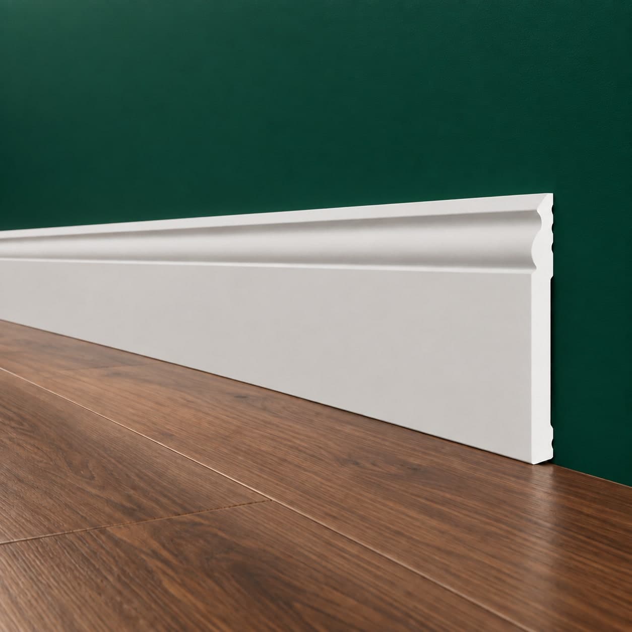Battiscopa DUCALE bianco basso spessore 140x10mm in POLIMERI - Polistrutturato (prezzo al metro) - 6