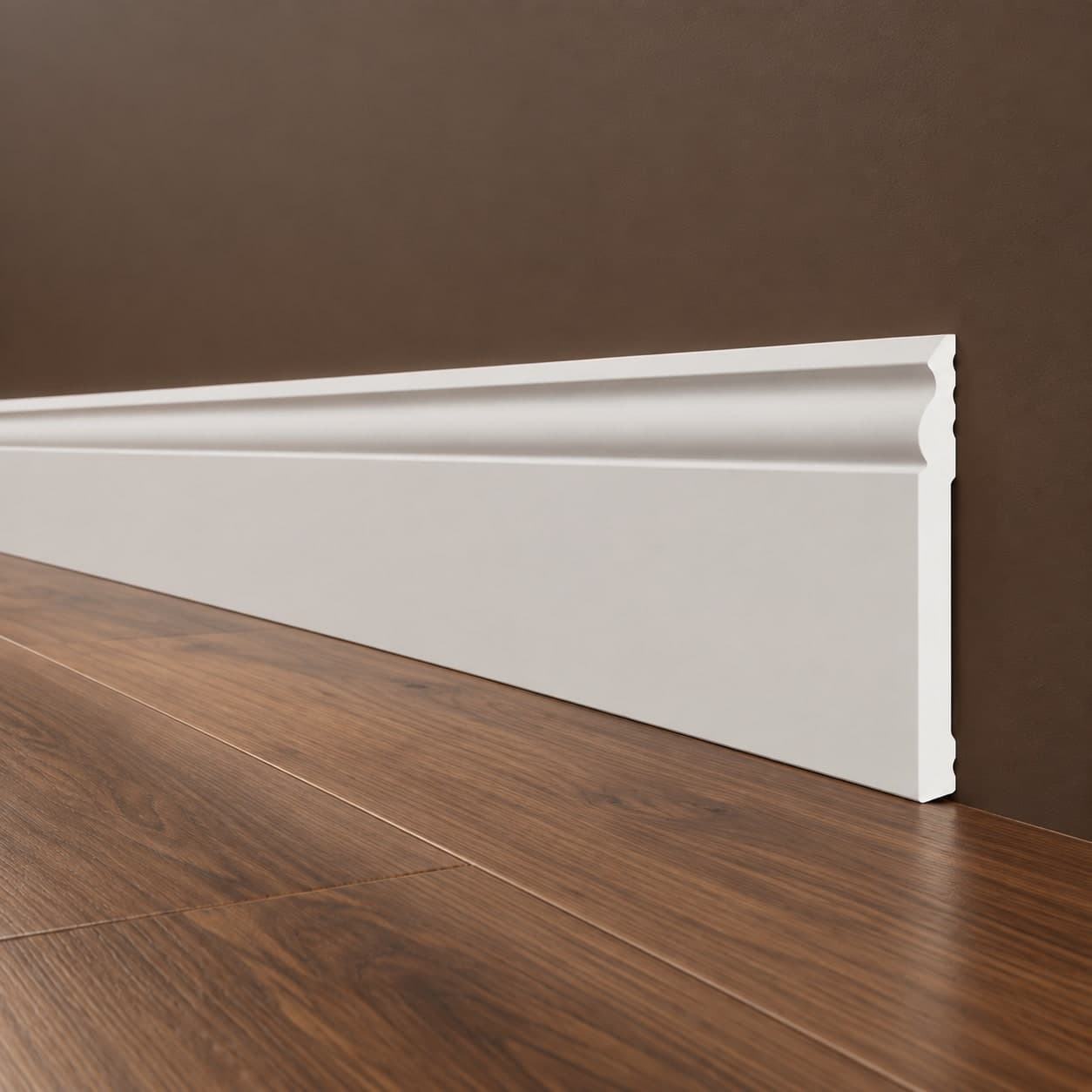 pacco da 120 ML di Battiscopa DUCALE bianco basso spessore 140x10mm in POLIMERI - Polistrutturato - 3