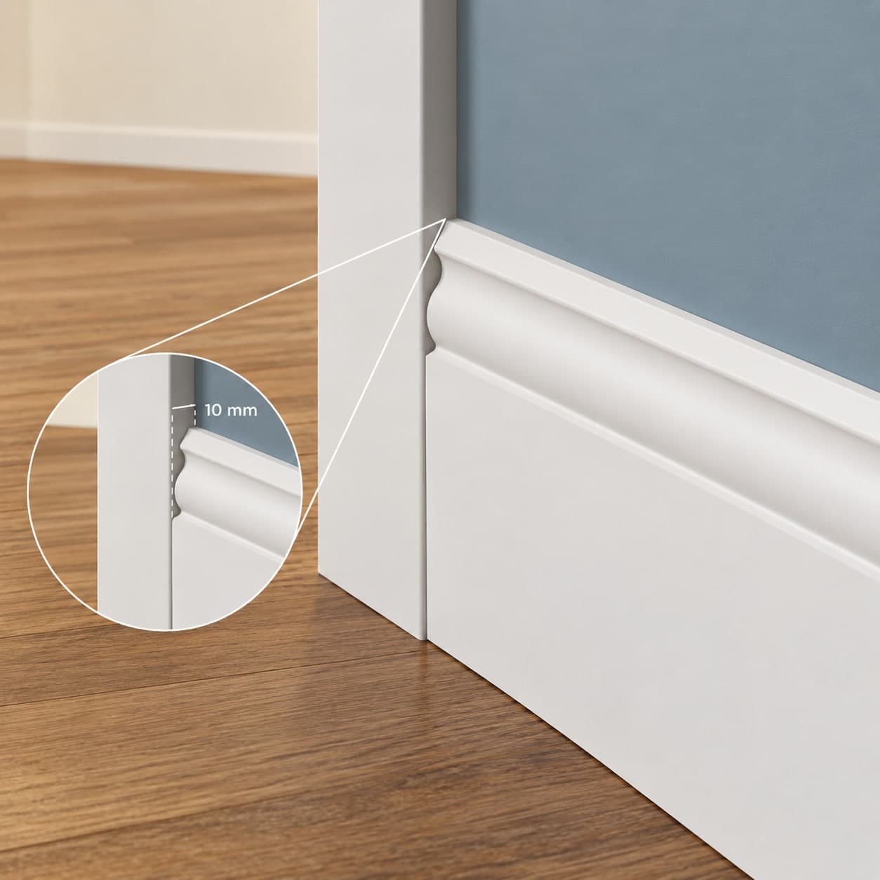 pacco da 120 ML di Battiscopa DUCALE bianco basso spessore 140x10mm in POLIMERI - Polistrutturato - 9
