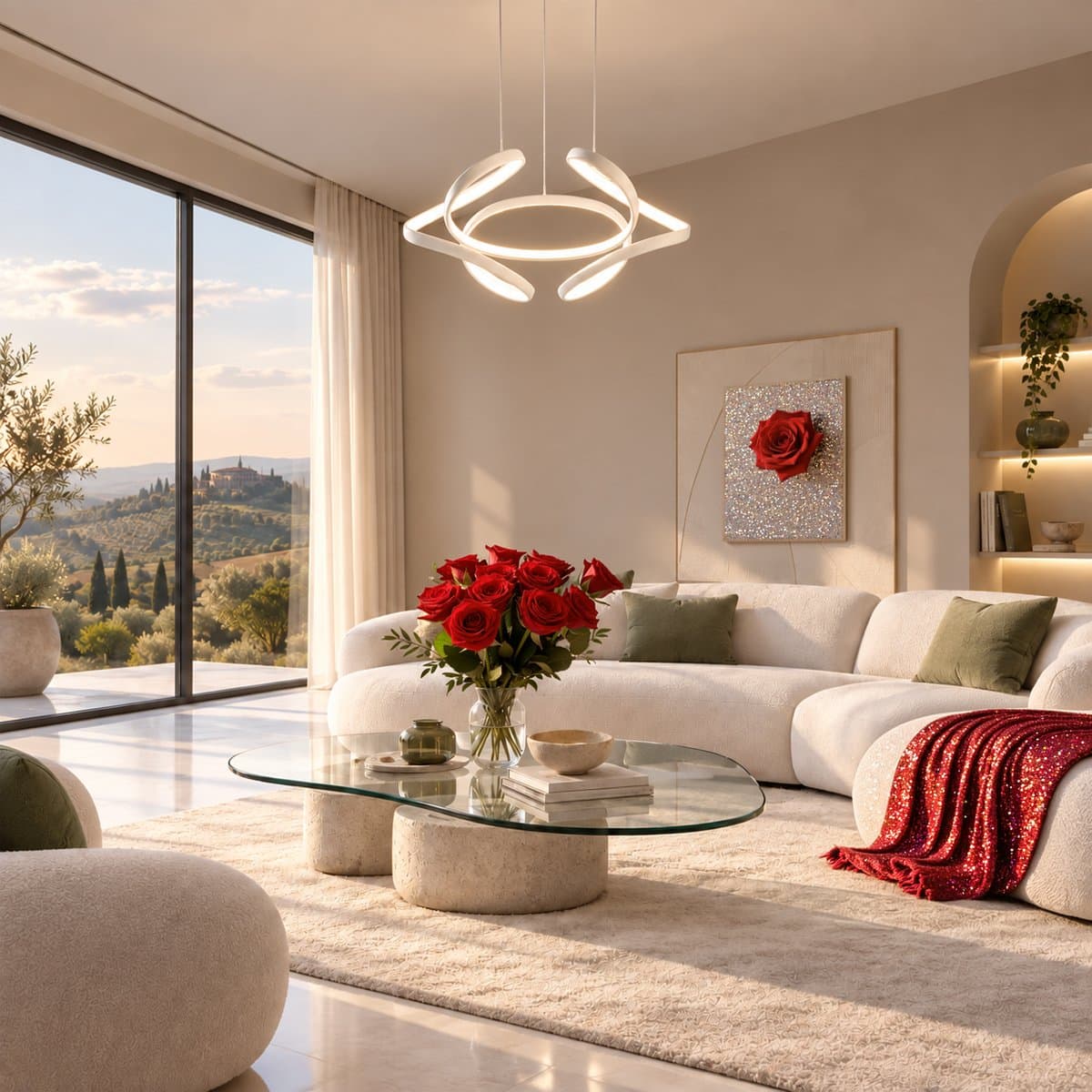 Lampadario led Promoluce FLOWER S50 BI LED CCT 2880LM dimmerabile dinamica telecomando - 2