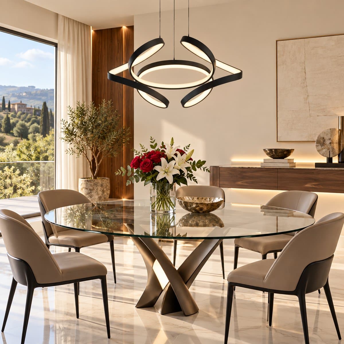 Lampadario led Promoluce FLOWER S50 NE LED CCT 2880LM dimmerabile dinamica telecomando - 3