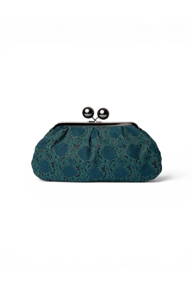 Borsetta in tessuto stampato con chiusura in metallo tono blu | MYA ACCESSORIES - 2