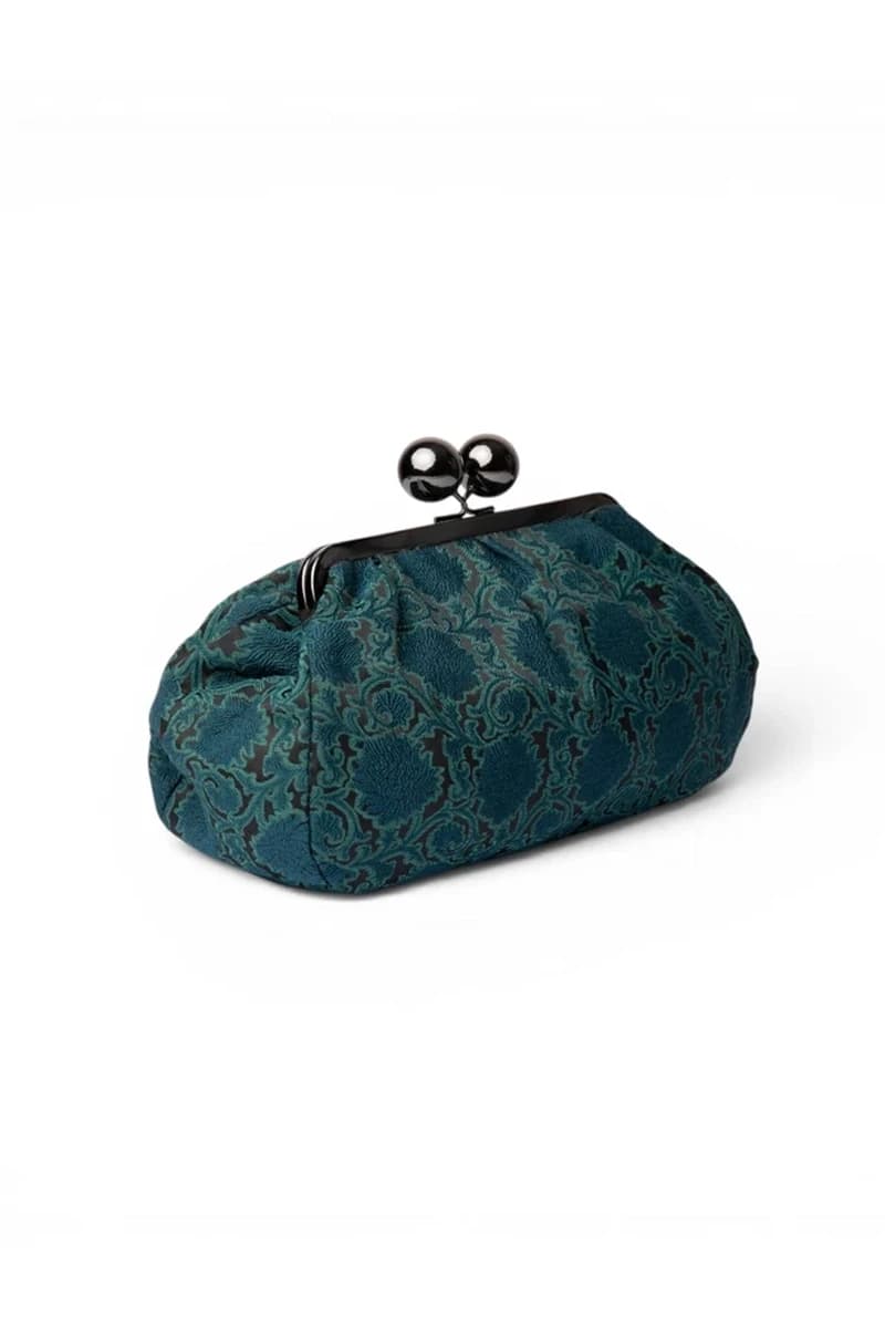 Borsetta in tessuto stampato con chiusura in metallo tono blu | MYA ACCESSORIES - 3