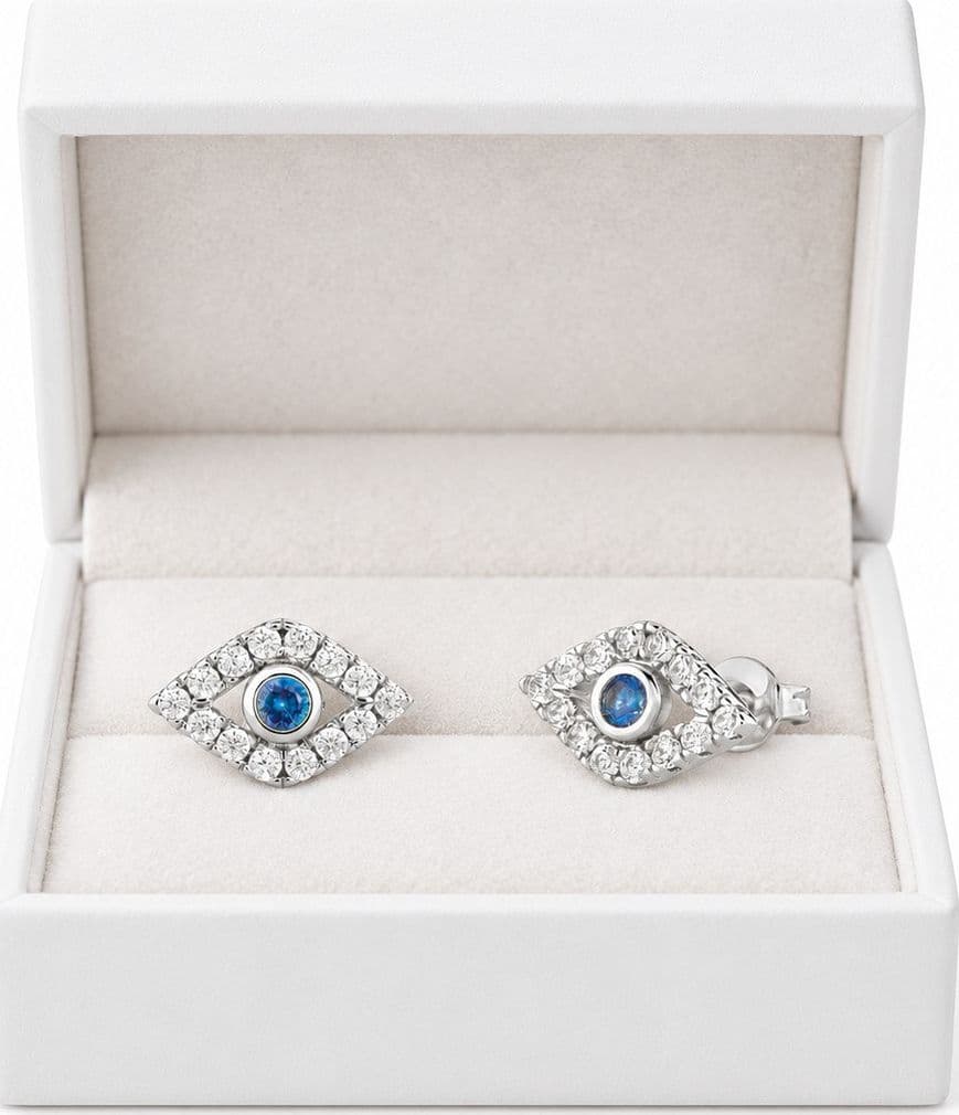 Laura P. - Orecchino occhio zirconi bianchi e tanzanite - 4