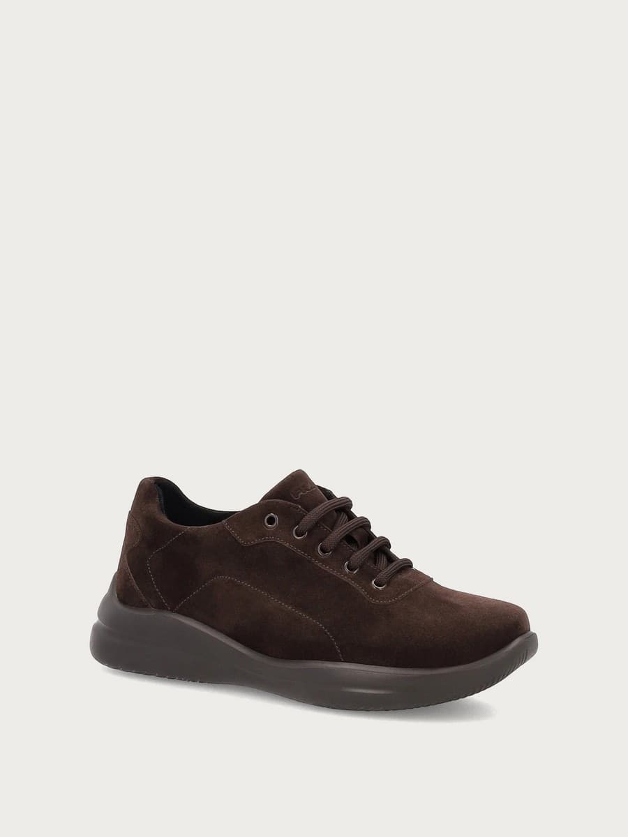 Frau sneakers donna comfort-tech in camoscio color cacao - 2