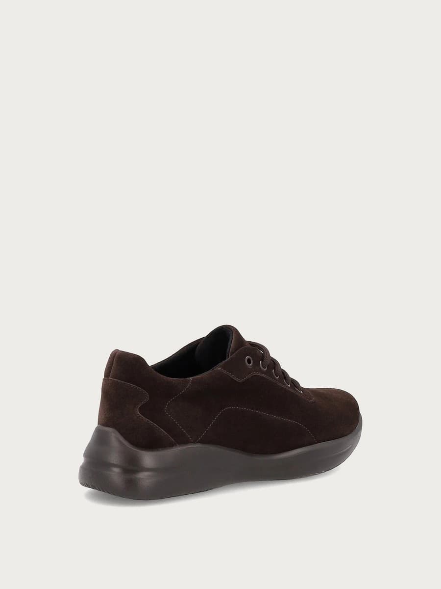 Frau sneakers donna comfort-tech in camoscio color cacao - 3