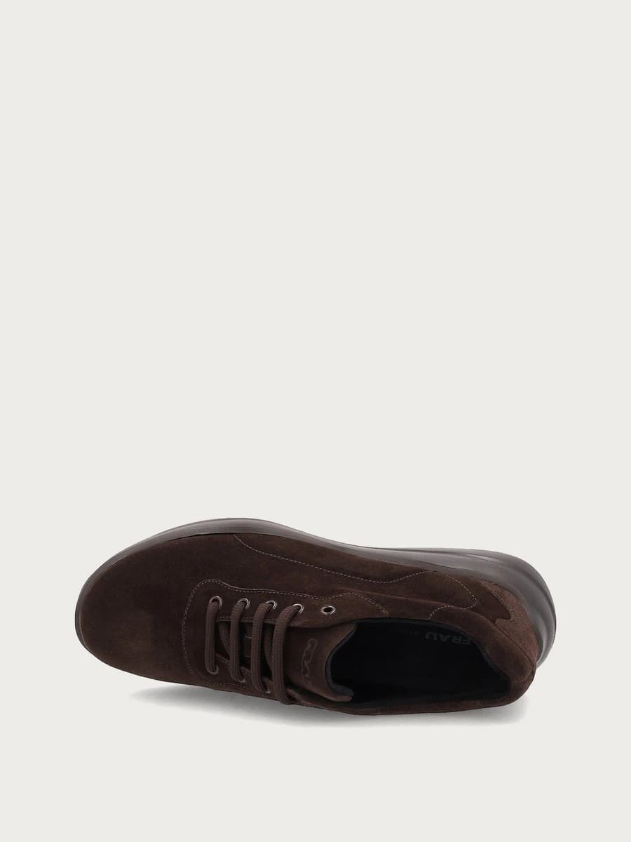 Frau sneakers donna comfort-tech in camoscio color cacao - 4