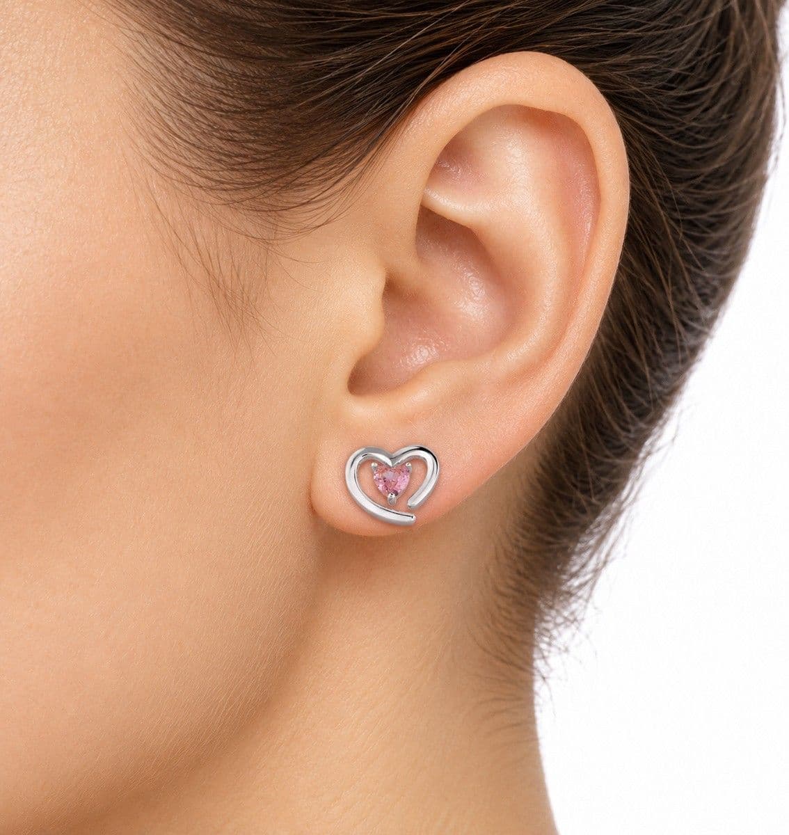 Laura P. - Orecchino cuore zirconi fucsia - 2