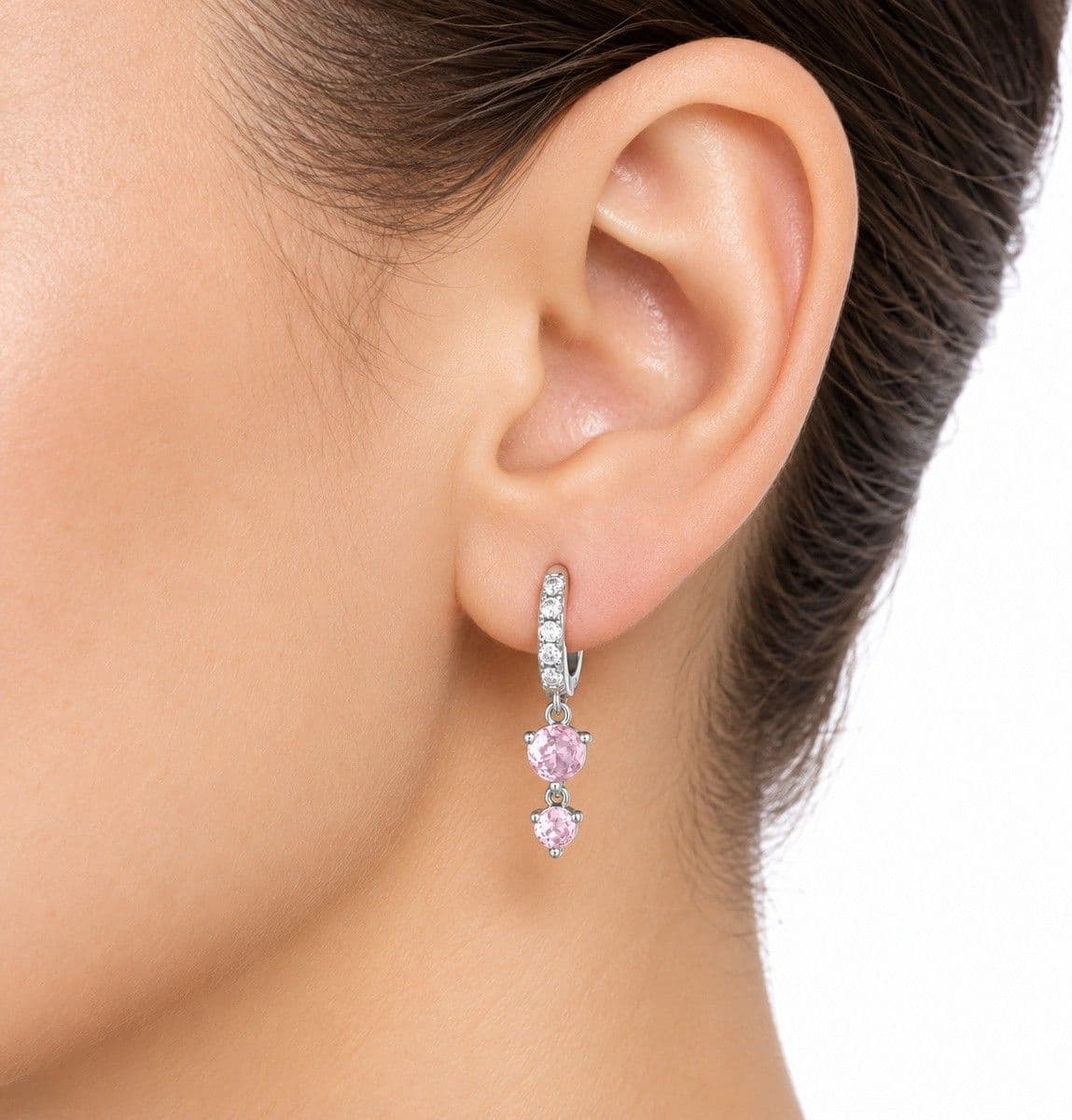 Laura P. - Orecchino hoops zirconi fucsia - 2