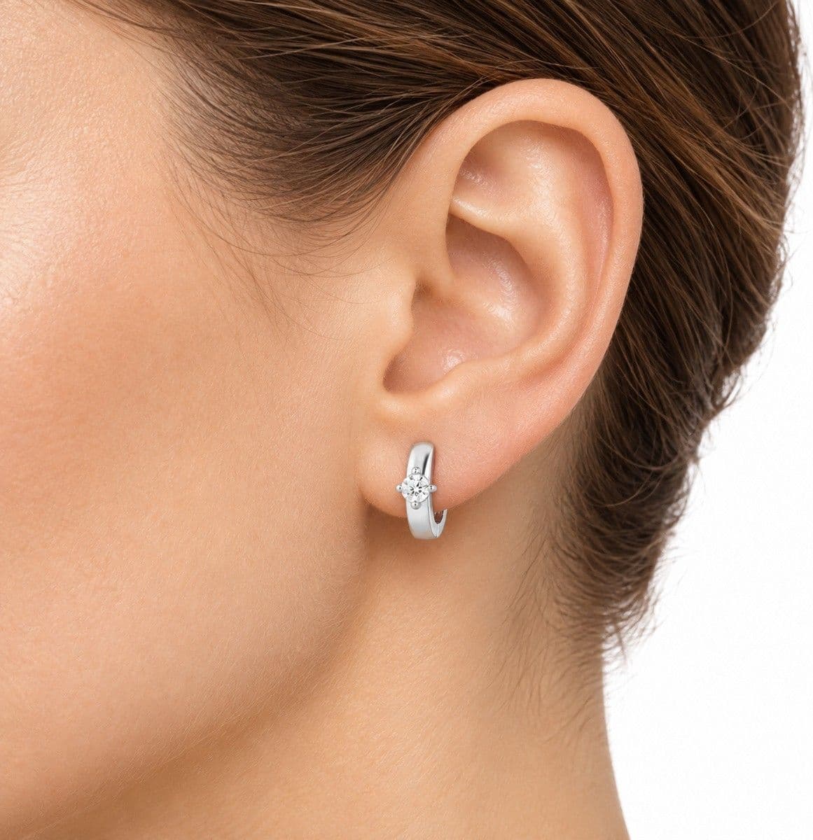 Laura P. - Orecchino hoops zircone bianco - 5