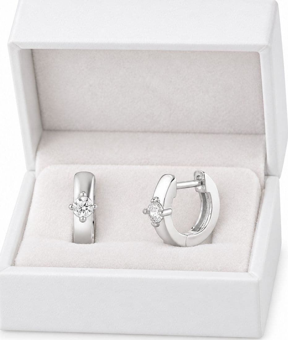 Laura P. - Orecchino hoops zircone bianco - 3