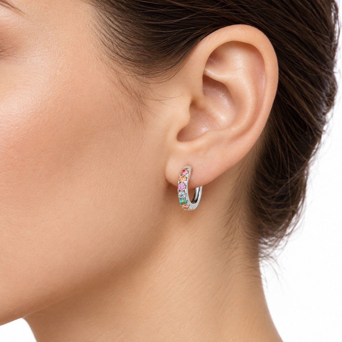 Laura P. - Orecchino hoops zirconi colorati - 6