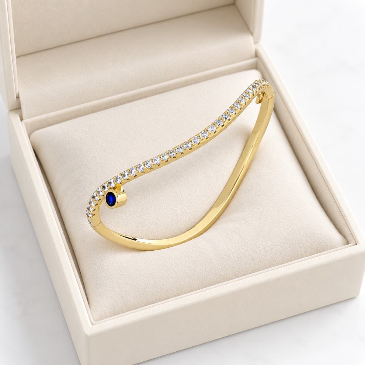 Laura P. - Bracciale zircone solitario zaffiro blu - 4