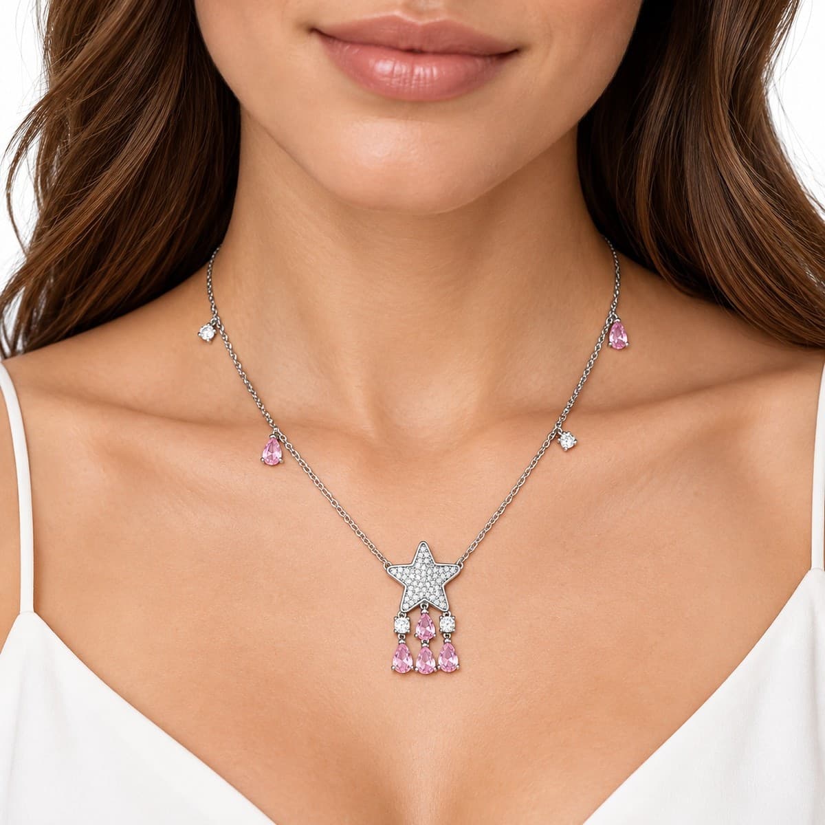 Laura P. - Collana stella zirconi rodolite - 2