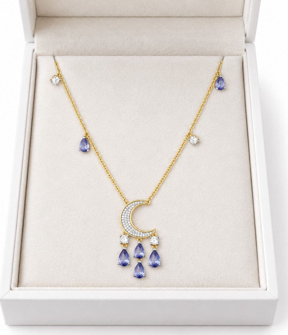 Laura P. - Collana luna zirconi tanzanite - 4