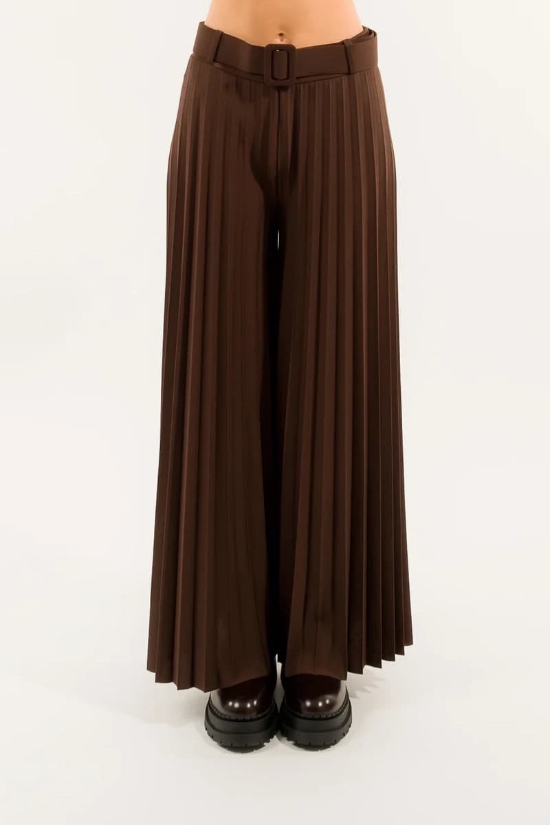 Pantalone plissé con cintura | KONTATTO - 2