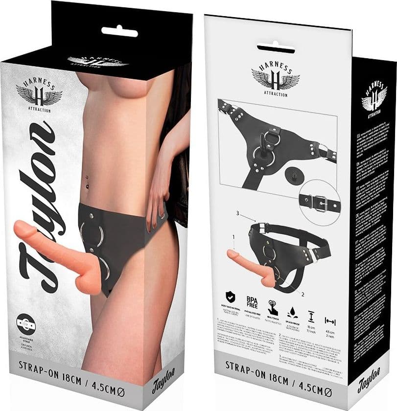Strap On Harness Attraction Taylor Deluxe 18 cm Dildo Regolabile - 3