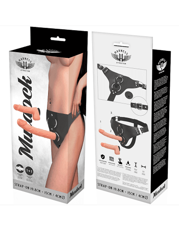 Strap On Harness Attraction Murdock con 2 Dildo 19,8 e 15 cm - 2