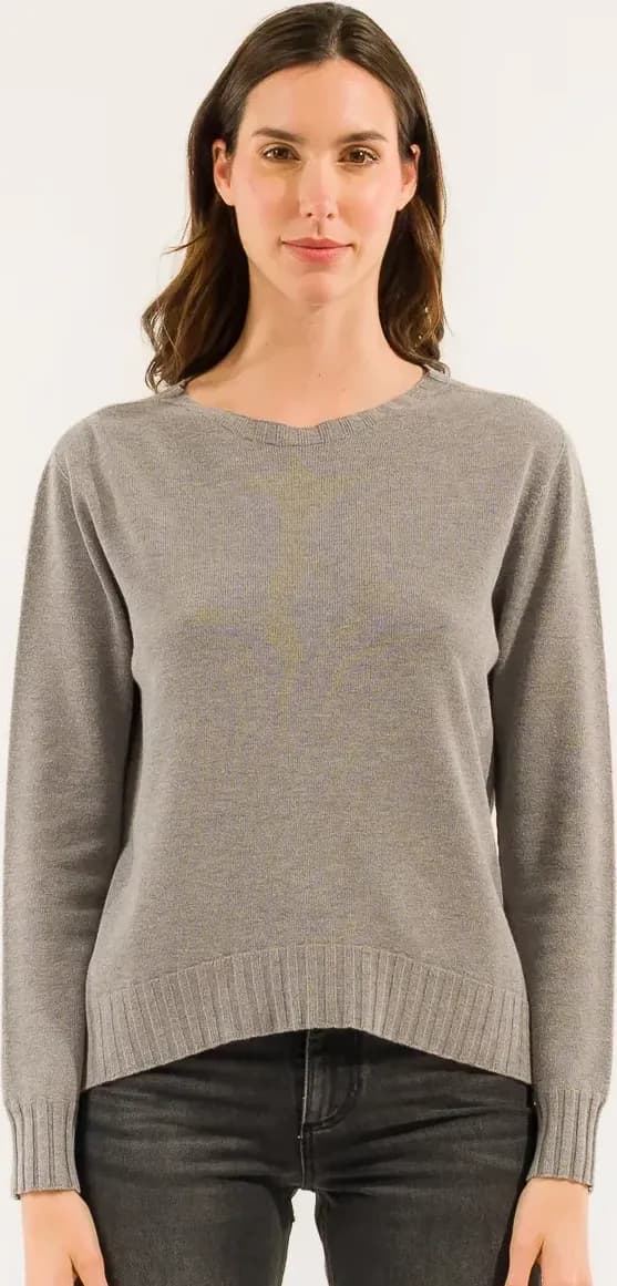 Maglia girocollo con spacco posteriore | KONTATTO - 4