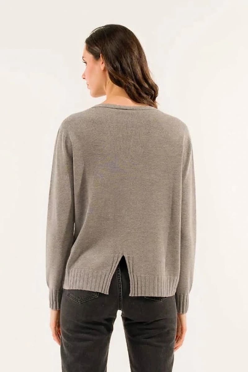 Maglia girocollo con spacco posteriore | KONTATTO - 5