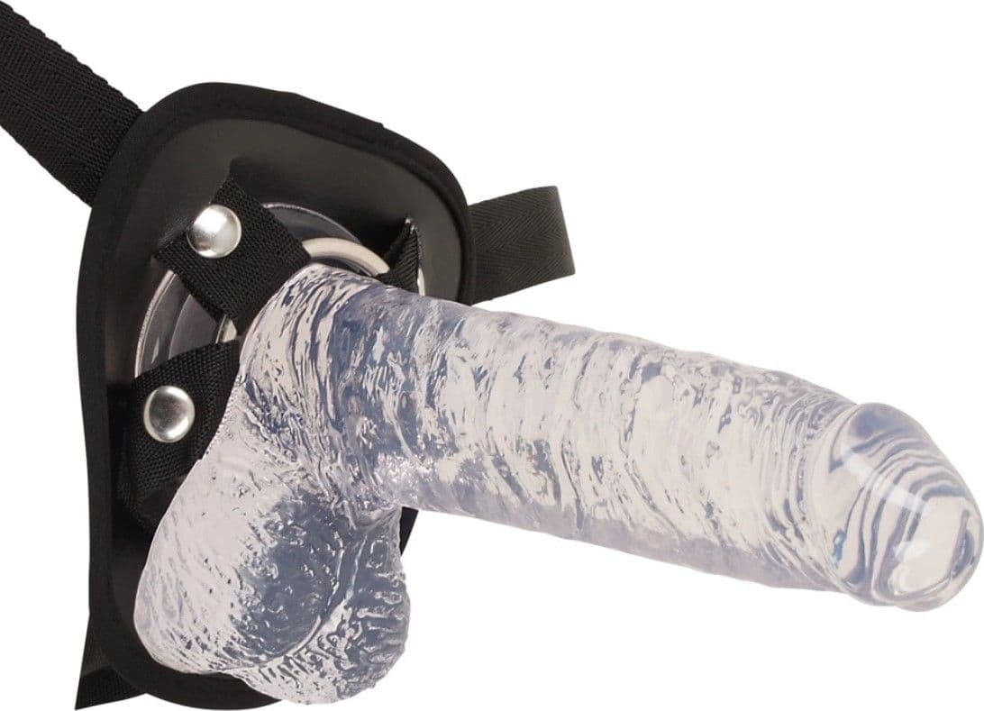 Strap On Crystal Clear 20 cm Trasparente con Harness Regolabile e Ventosa - 4