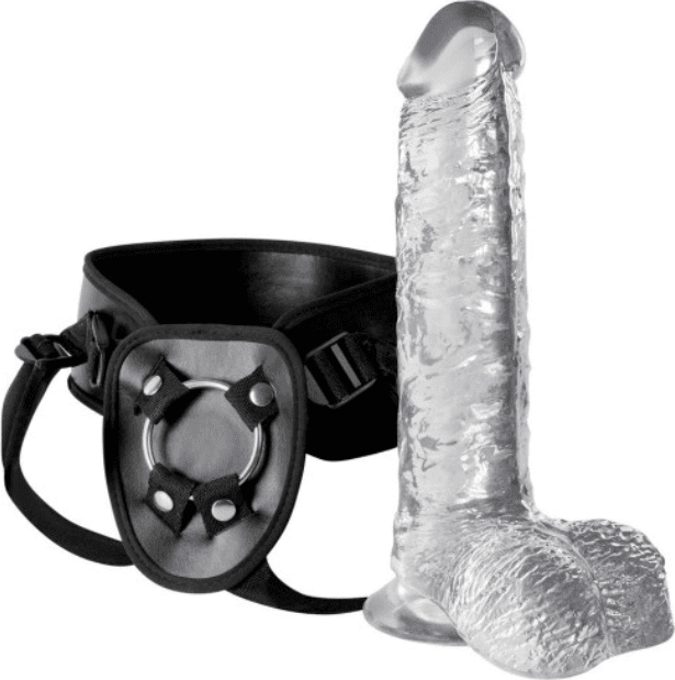 Strap On Crystal Clear 20 cm Trasparente con Harness Regolabile e Ventosa - 7