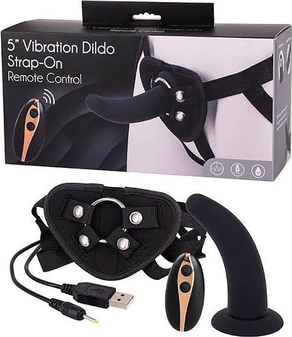 Strap On Vibrante Seven Creations 12,5 cm Telecomando 7 Vibrazioni - 2