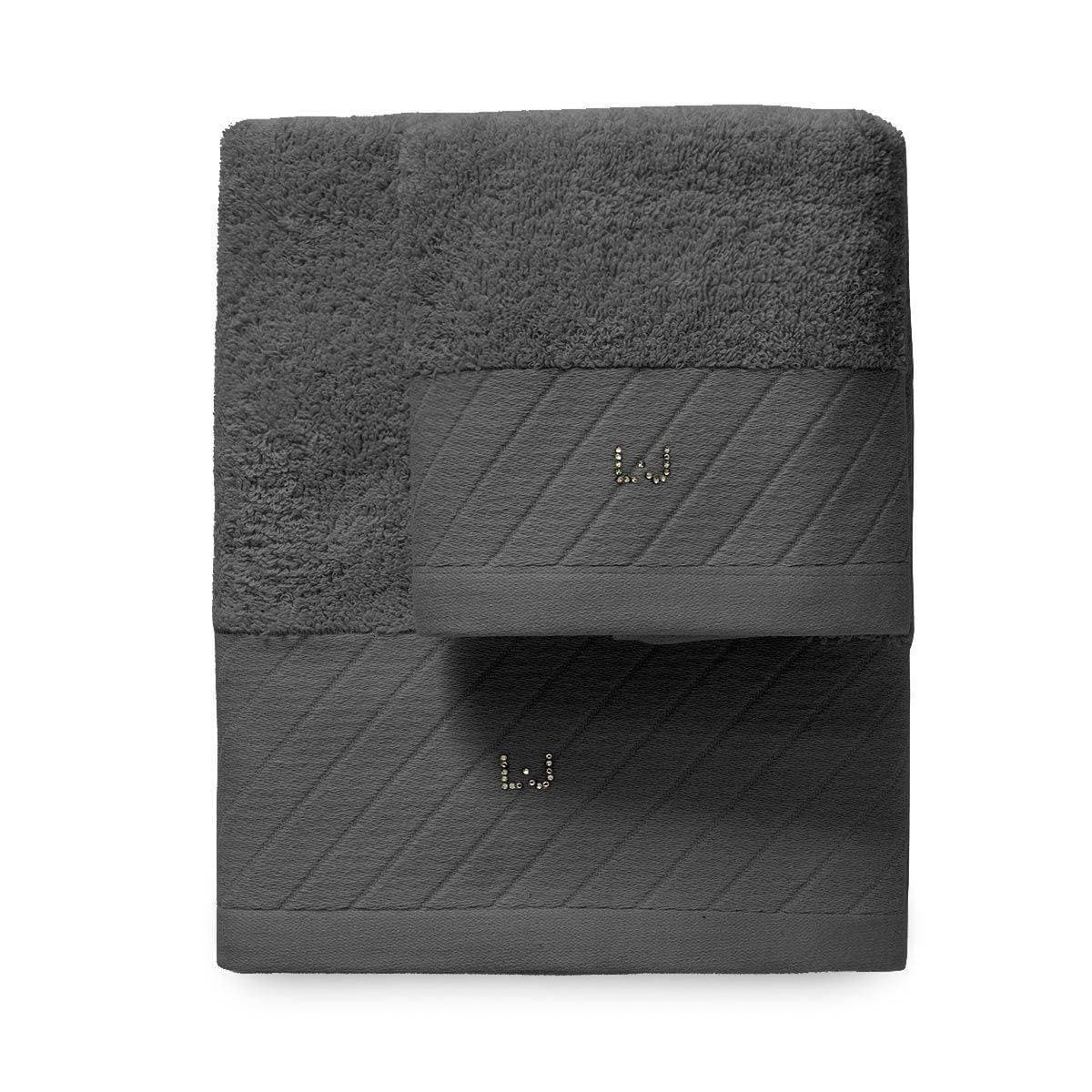 Asciugamani Lurex L.L ! Art. LB965B  coppia  Viso + Bidet in Spugna di Puro Cotone - 11