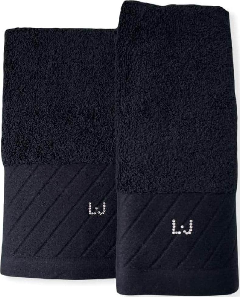 Asciugamani Lurex L.L ! Art. LB965B  coppia  Viso + Bidet in Spugna di Puro Cotone - 12