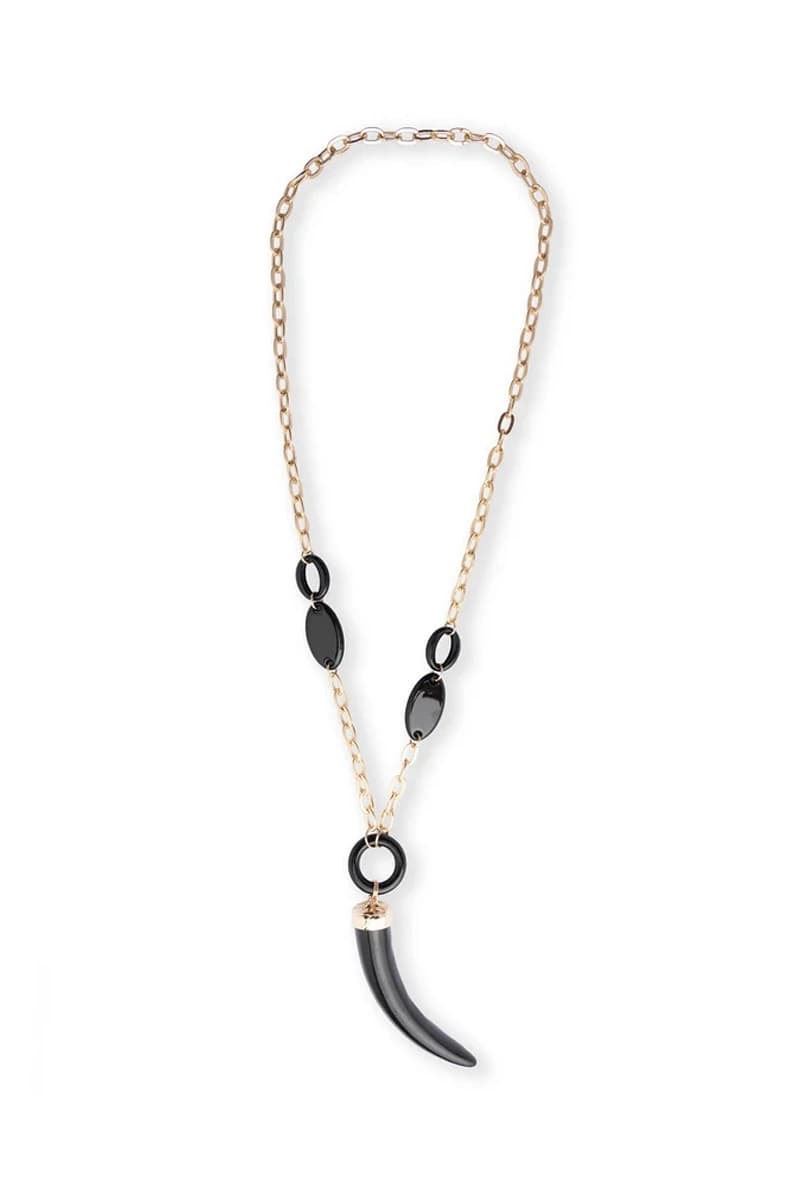 Collana a catena in alluminio con pendente a corno nero | MYA ACCESSORIES - 2