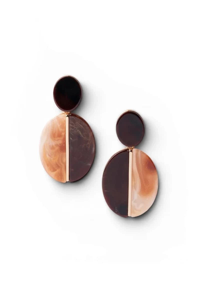 Orecchini ovali in acrilico maculato arancio | MYA ACCESSORIES - 2