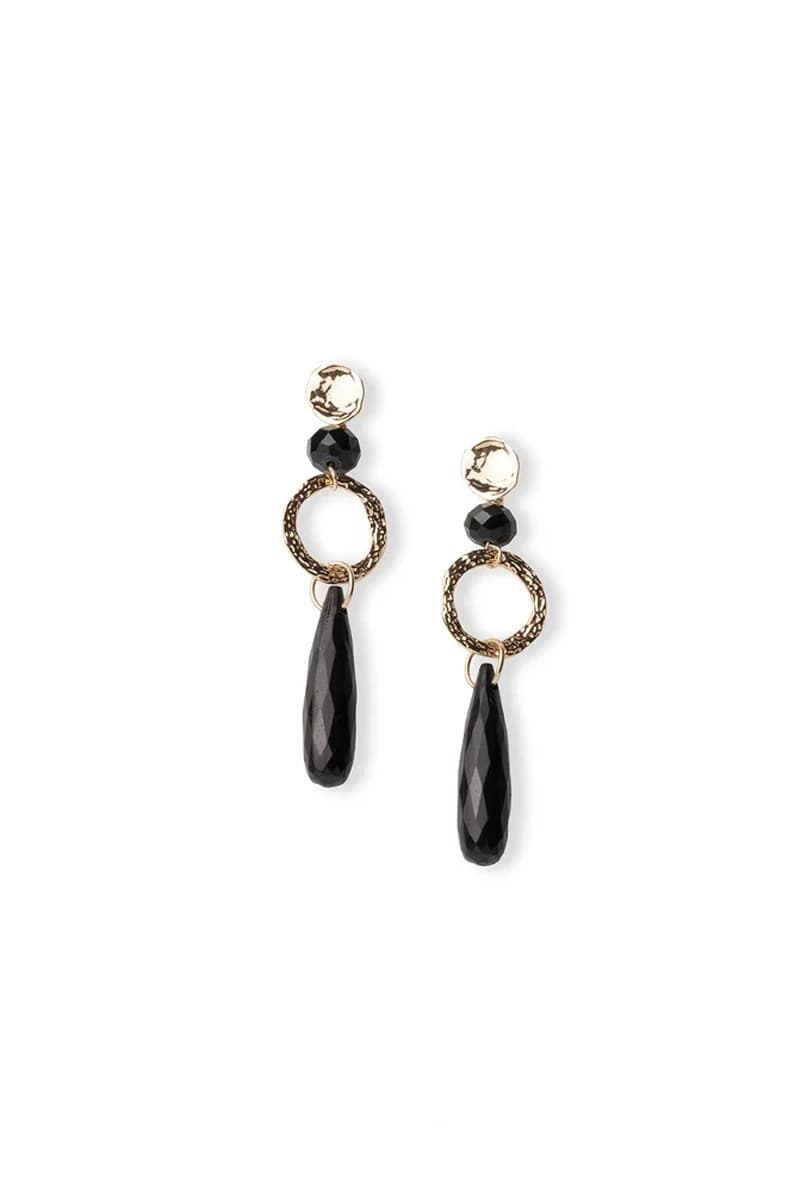Orecchini pendenti a goccia lunga in metallo nero | MYA ACCESSORIES - 2