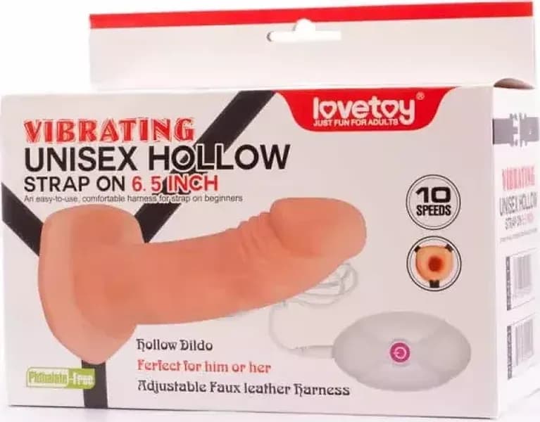 Strap On Cavo Vibrante Lovetoy 16,5 cm Harness Regolabile 10 Vibrazioni - 2