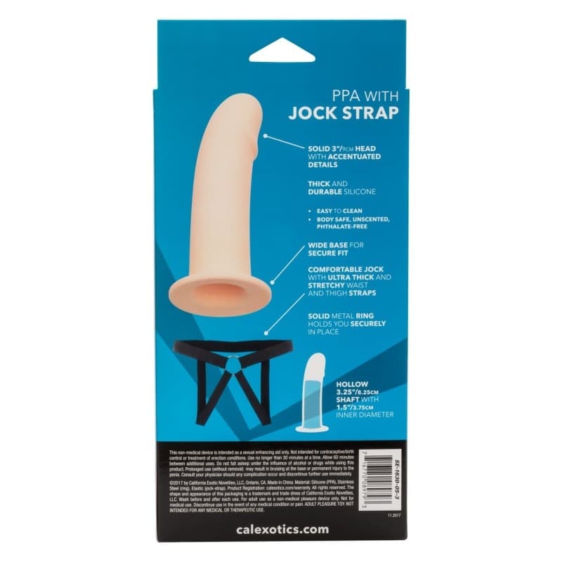 Guaina Pene CalExotics PPA Silicone con Jock Strap Estensore 17,8 cm - 3