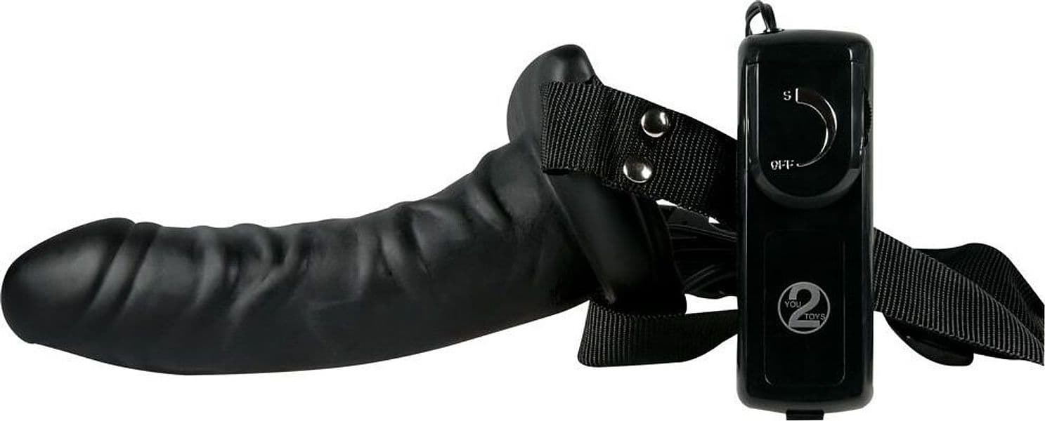 Strap On Cavo Vibrante You2Toys Easy Rider 16 cm Nero con Harness - 2