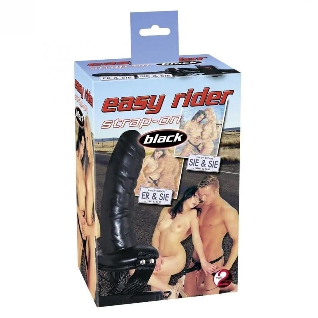 Strap On Cavo Vibrante You2Toys Easy Rider 16 cm Nero con Harness - 3