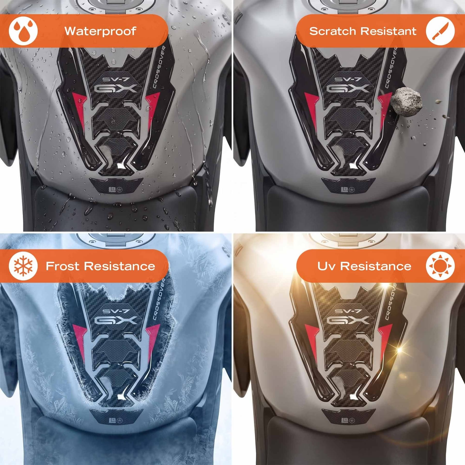 Adesivo Protezione Paraserbatoio moto compatibile con Suzuki SV-7 GX 2026 - 16