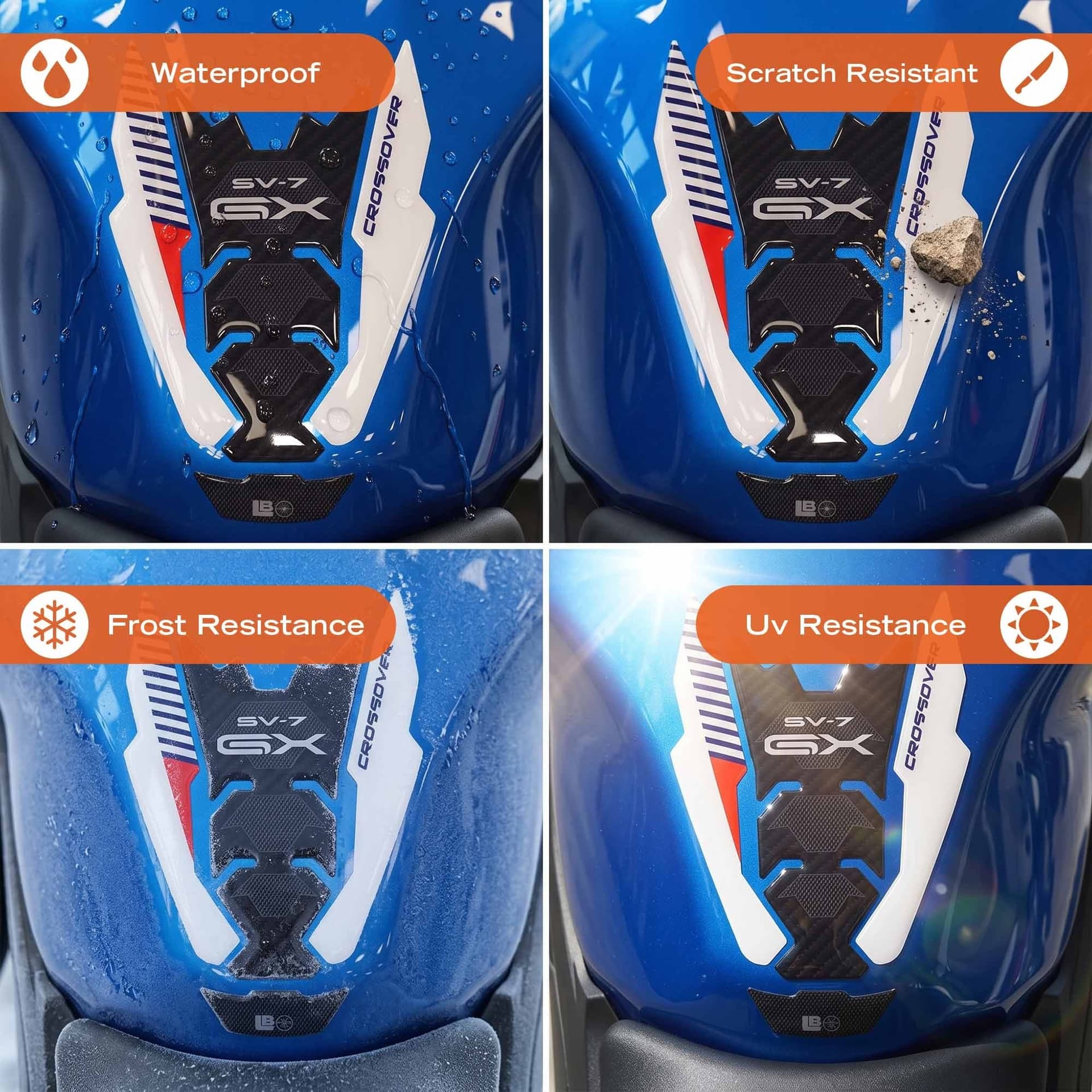 Adesivo Protezione Paraserbatoio moto compatibile con Suzuki SV-7 GX 2026 - 4