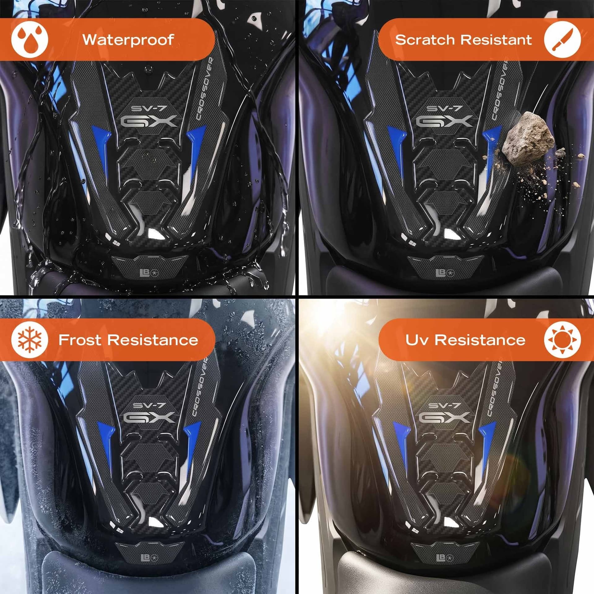 Adesivo Protezione Paraserbatoio moto compatibile con Suzuki SV-7 GX 2026 - 10